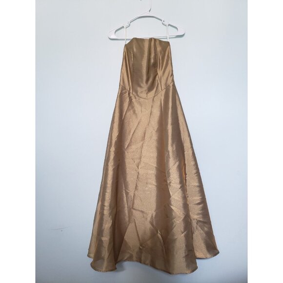 Scott McClintock Dresses & Skirts - Scott McClintock Womens 6 Formal Dress Strapless Gold Shiny Prom Rhinestones